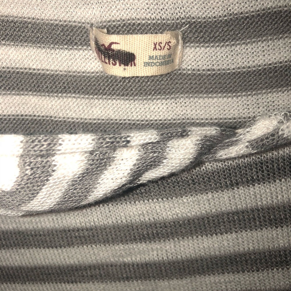 Hollister green stripped long sleeve shirt